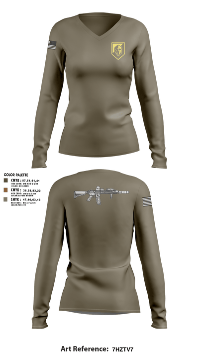 Miami shooting 59551904 Women's Long Sleeve V-neck Shirt - 43