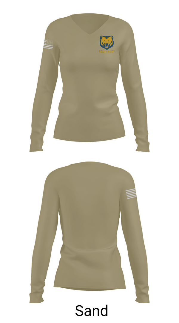 Womens Long Sleeve Vneck Shirt, UNC BEARS, , Teamtime, Team time, sublimation, custom sports apparel, team uniforms, spirit wear, spiritwear, sports uniforms, custom shirts, team store, custom team store, fundraiser sports, apparel fundraiser