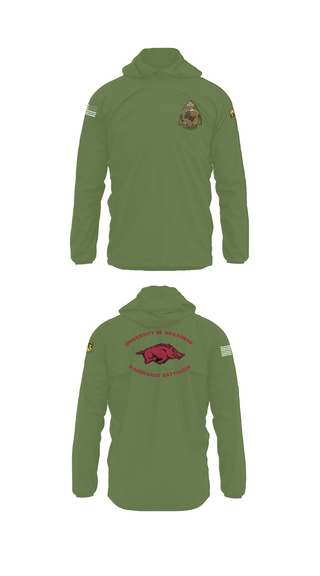 Windbreaker, University of Arkansas Army ROTC - Razorback Battalion, Army, Teamtime, Team time, sublimation, custom sports apparel, team uniforms, spirit wear, spiritwear, sports uniforms, custom shirts, team store, custom team store, fundraiser sports, apparel fundraiser