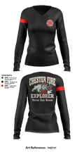 Chester fire explorers 87752590 Women's Long Sleeve V-neck Shirt - 6