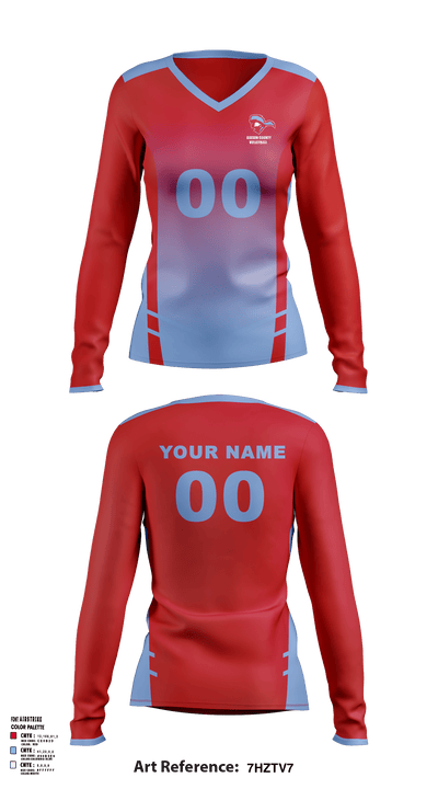 Gibson County High School Volleyball 98171946 Women's Long Sleeve V-neck Shirt - 1