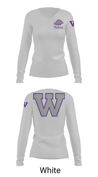 Womens Long Sleeve Vneck Shirt, Walnut Middle School, Spirit Store, Teamtime, Team time, sublimation, custom sports apparel, team uniforms, spirit wear, spiritwear, sports uniforms, custom shirts, team store, custom team store, fundraiser sports, apparel fundraiser