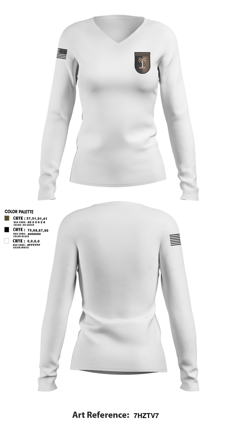 Womens Long Sleeve Vneck Shirt 1, SichZg, Army, Teamtime, Team time, sublimation, custom sports apparel, team uniforms, spirit wear, spiritwear, sports uniforms, custom shirts, team store, custom team store, fundraiser sports, apparel fundraiser