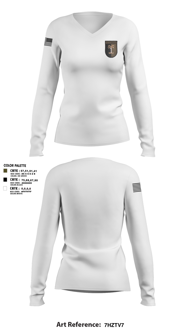 Womens Long Sleeve Vneck Shirt 1, SichZg, Army, Teamtime, Team time, sublimation, custom sports apparel, team uniforms, spirit wear, spiritwear, sports uniforms, custom shirts, team store, custom team store, fundraiser sports, apparel fundraiser