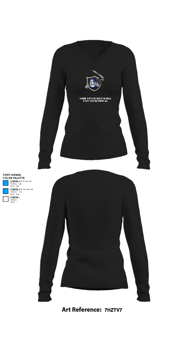 Women's Long Sleeve Vneck Shirt, Somerset Berkley Regional High School Football, Football, Teamtime, Team time, sublimation, custom sports apparel, team uniforms, spirit wear, spiritwear, sports uniforms, custom shirts, team store, custom team store, fundraiser sports, apparel fundraiser