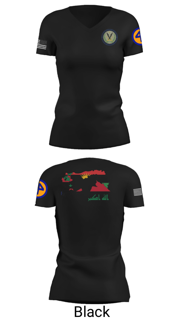Women's Short Sleeve Vneck Shirt, 44th ICBT, National Guard, Teamtime, Team time, sublimation, custom sports apparel, team uniforms, spirit wear, spiritwear, sports uniforms, custom shirts, team store, custom team store, fundraiser sports, apparel fundraiser