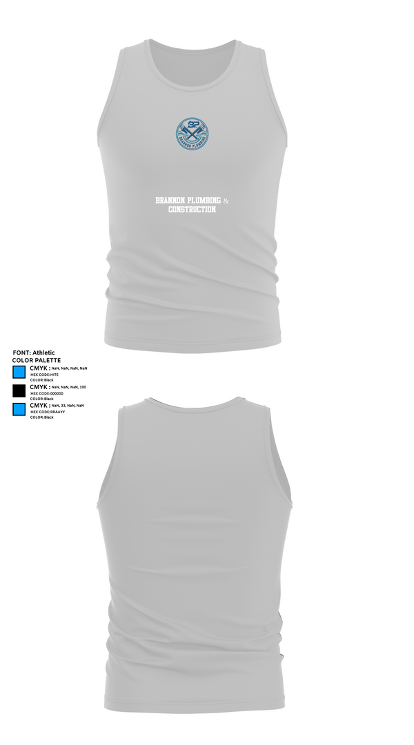 Tank Top, Brannon Plumbing & Construction, , Teamtime, Team time, sublimation, custom sports apparel, team uniforms, spirit wear, spiritwear, sports uniforms, custom shirts, team store, custom team store, fundraiser sports, apparel fundraiser