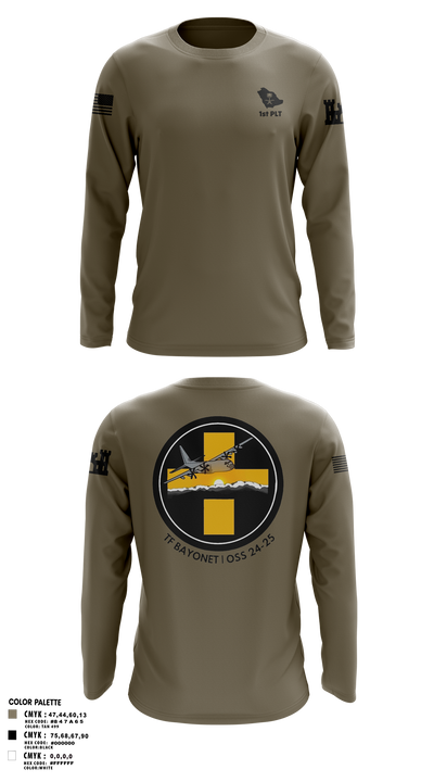 B Co 766 EN BeB 1st Platoon Armored Turtles Long Sleeve Performance Shirt 13