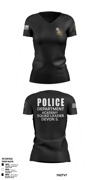Womens Short Sleeve Vneck Shirt, Police Department Academy, , Teamtime, Team time, sublimation, custom sports apparel, team uniforms, spirit wear, spiritwear, sports uniforms, custom shirts, team store, custom team store, fundraiser sports, apparel fundraiser