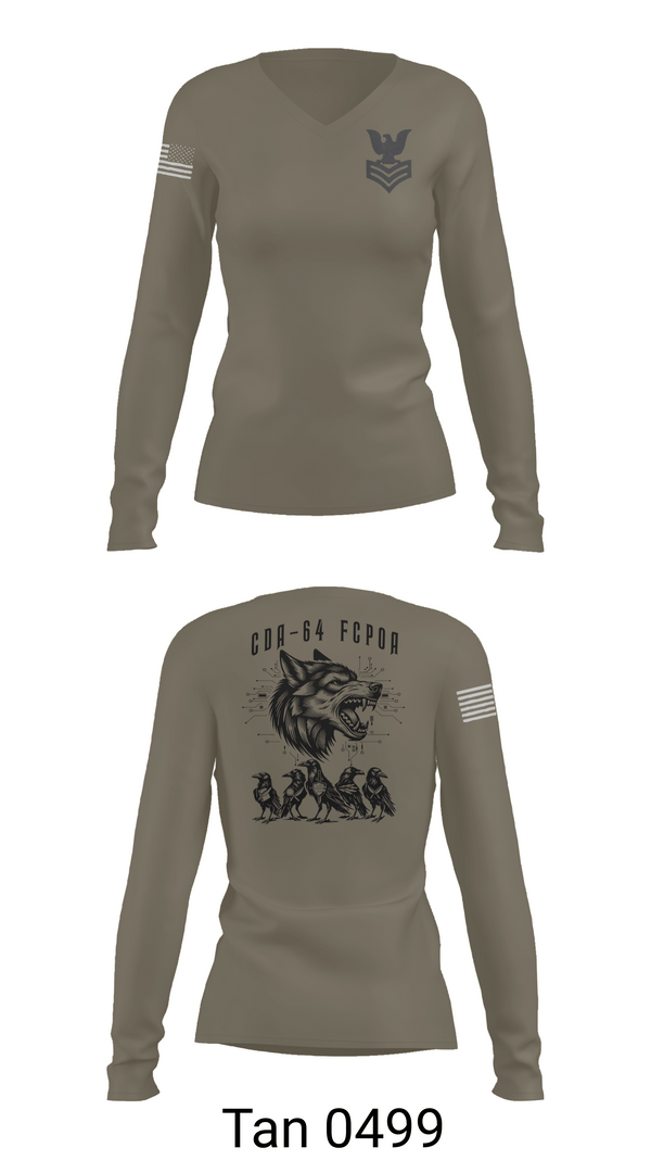 Womens Long Sleeve Vneck Shirt, CDA 64, Navy, Teamtime, Team time, sublimation, custom sports apparel, team uniforms, spirit wear, spiritwear, sports uniforms, custom shirts, team store, custom team store, fundraiser sports, apparel fundraiser