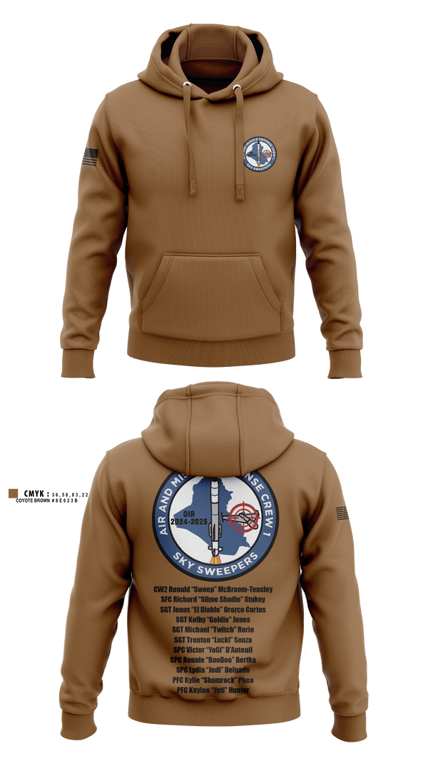 Hoodie, Bravo Battery, 4th Battalion, 3rd Air Defense Artillery Regiment, Army, Teamtime, Team time, sublimation, custom sports apparel, team uniforms, spirit wear, spiritwear, sports uniforms, custom shirts, team store, custom team store, fundraiser sports, apparel fundraiser