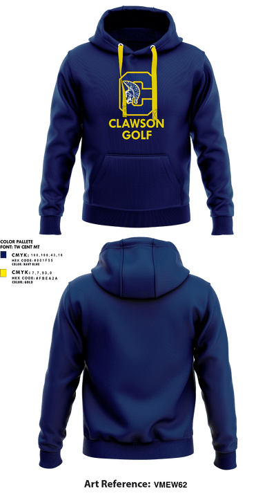 Clawson High School Golf 47401865 Hoodie - 1