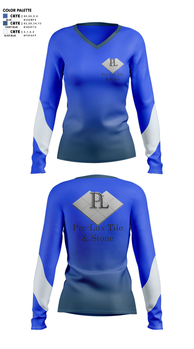 Pro-Lux Tile & Stone Women's Long Sleeve V-neck Shirt - 1