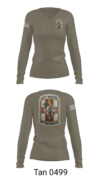 Womens Long Sleeve Vneck Shirt, 43rd Medical Detachment, , Teamtime, Team time, sublimation, custom sports apparel, team uniforms, spirit wear, spiritwear, sports uniforms, custom shirts, team store, custom team store, fundraiser sports, apparel fundraiser