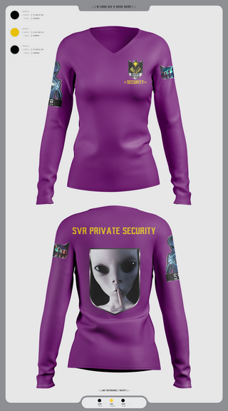 Womens Long Sleeve Vneck Shirt, UFO Recovery Response Unit  2-1, , Teamtime, Team time, sublimation, custom sports apparel, team uniforms, spirit wear, spiritwear, sports uniforms, custom shirts, team store, custom team store, fundraiser sports, apparel fundraiser