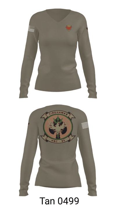 HSC-85 15010069 Women's Long Sleeve V-neck Shirt - 73