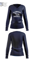 Plainview Little League 37284213 Women's Long Sleeve V-neck Shirt - 3