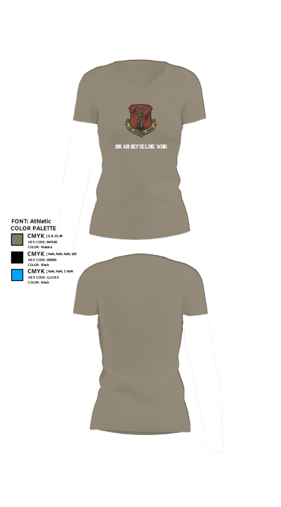186 Air Refueling Wing 26529020 Women's Short Sleeve V-neck Shirt - 64