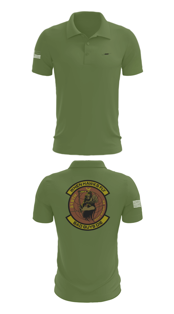 Short Sleeve Performance Polo, 319th Maintenance Squadron, Air Force, Teamtime, Team time, sublimation, custom sports apparel, team uniforms, spirit wear, spiritwear, sports uniforms, custom shirts, team store, custom team store, fundraiser sports, apparel fundraiser