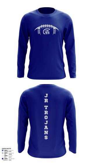 Long Sleeve Performance Shirt, Orland Jr Trojans Football, Football, Teamtime, Team time, sublimation, custom sports apparel, team uniforms, spirit wear, spiritwear, sports uniforms, custom shirts, team store, custom team store, fundraiser sports, apparel fundraiser