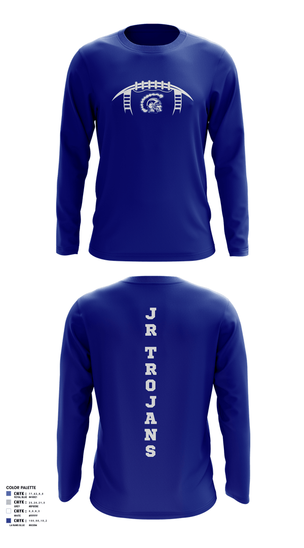 Long Sleeve Performance Shirt, Orland Jr Trojans Football, Football, Teamtime, Team time, sublimation, custom sports apparel, team uniforms, spirit wear, spiritwear, sports uniforms, custom shirts, team store, custom team store, fundraiser sports, apparel fundraiser