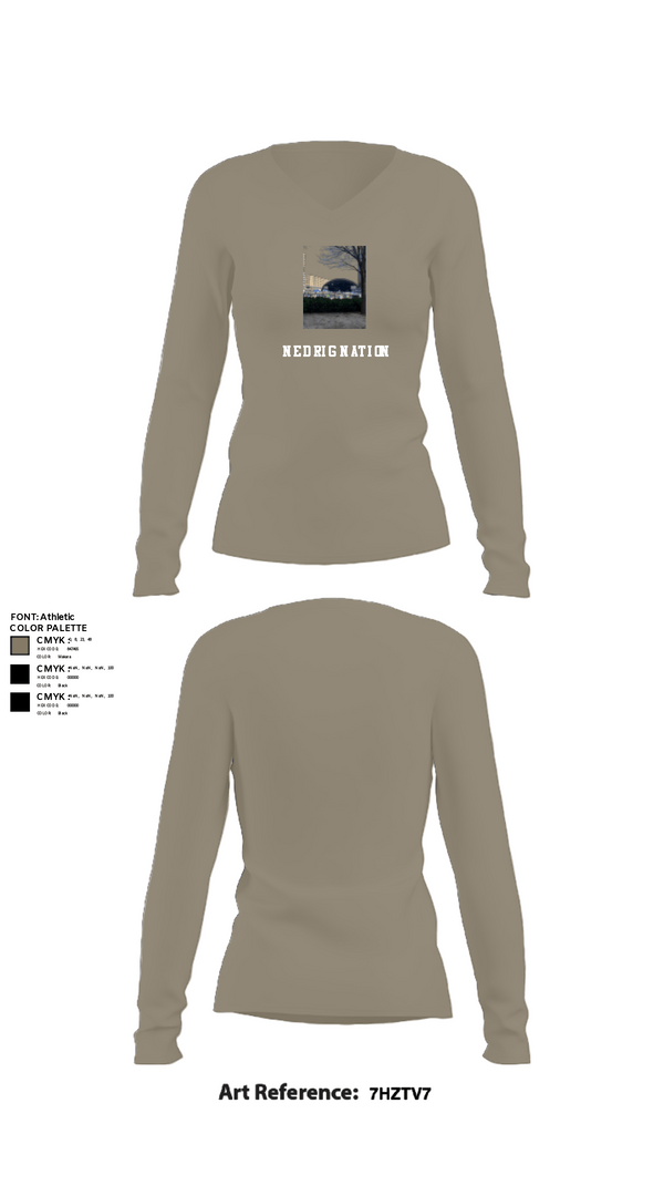 Women's Long Sleeve Vneck Shirt, Ned Rig nation, Baseball, Teamtime, Team time, sublimation, custom sports apparel, team uniforms, spirit wear, spiritwear, sports uniforms, custom shirts, team store, custom team store, fundraiser sports, apparel fundraiser