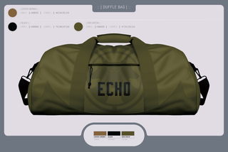 Duffle Bag, Echo, Army, Teamtime, Team time, sublimation, custom sports apparel, team uniforms, spirit wear, spiritwear, sports uniforms, custom shirts, team store, custom team store, fundraiser sports, apparel fundraiser