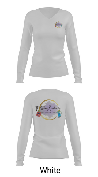 Womens Long Sleeve Vneck Shirt, The Sober Bartender, , Teamtime, Team time, sublimation, custom sports apparel, team uniforms, spirit wear, spiritwear, sports uniforms, custom shirts, team store, custom team store, fundraiser sports, apparel fundraiser