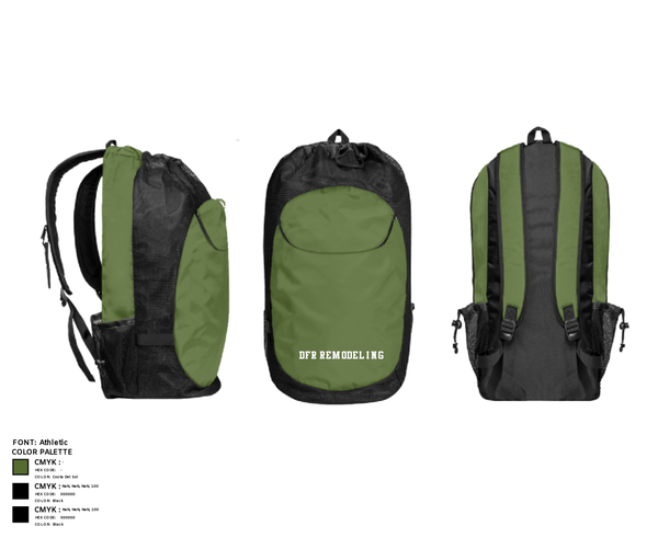 Gear Bag, DFR REMODELING, , Teamtime, Team time, sublimation, custom sports apparel, team uniforms, spirit wear, spiritwear, sports uniforms, custom shirts, team store, custom team store, fundraiser sports, apparel fundraiser