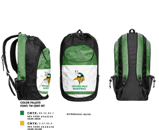 Gear Bag, Oxford Hills Comprehensive High School Basketball, Men's Basketball, Teamtime, Team time, sublimation, custom sports apparel, team uniforms, spirit wear, spiritwear, sports uniforms, custom shirts, team store, custom team store, fundraiser sports, apparel fundraiser