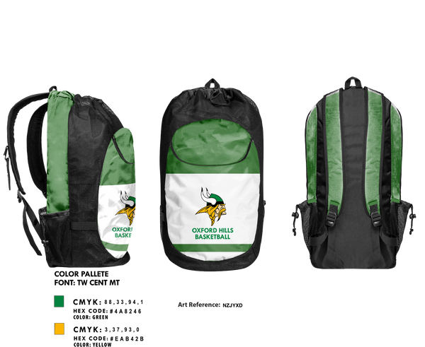 Gear Bag, Oxford Hills Comprehensive High School Basketball, Men's Basketball, Teamtime, Team time, sublimation, custom sports apparel, team uniforms, spirit wear, spiritwear, sports uniforms, custom shirts, team store, custom team store, fundraiser sports, apparel fundraiser