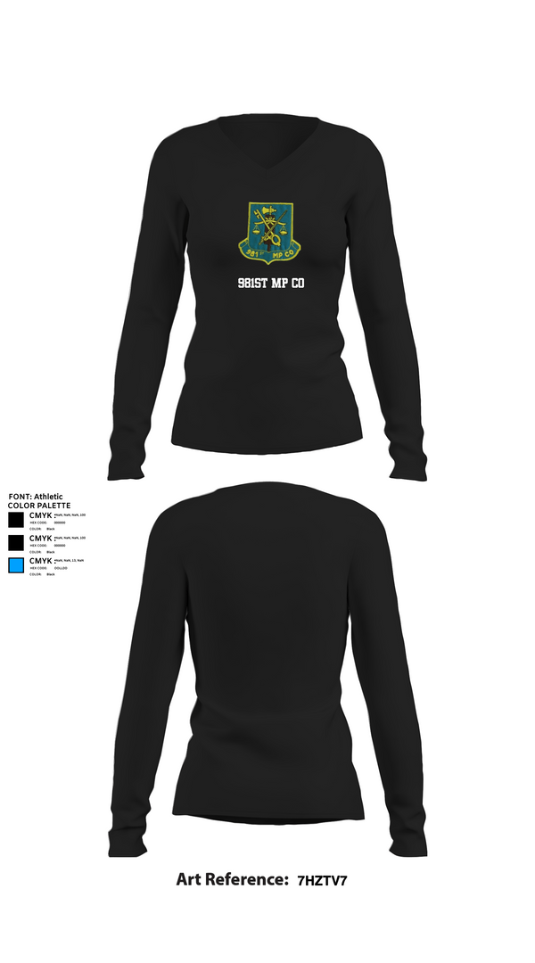 Womens Long Sleeve Vneck Shirt, 981st MP CO, , Teamtime, Team time, sublimation, custom sports apparel, team uniforms, spirit wear, spiritwear, sports uniforms, custom shirts, team store, custom team store, fundraiser sports, apparel fundraiser