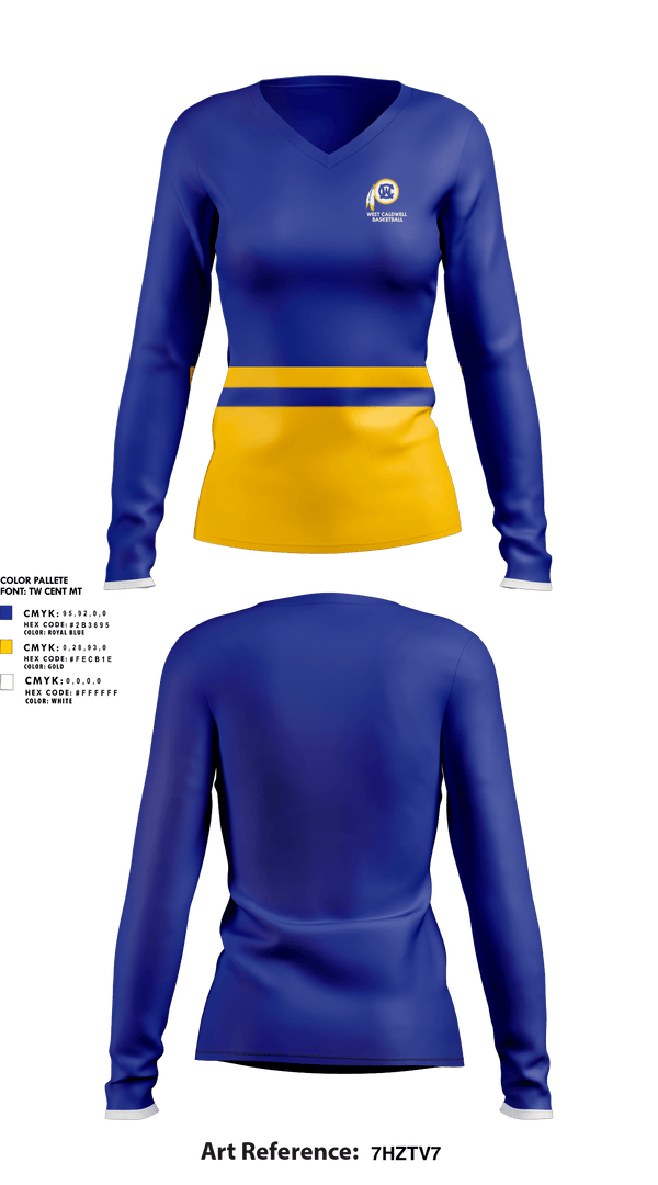 Womens Long Sleeve Vneck Shirt 1, West Caldwell Women’s Basketball, Women's Basketball, Teamtime, Team time, sublimation, custom sports apparel, team uniforms, spirit wear, spiritwear, sports uniforms, custom shirts, team store, custom team store, fundraiser sports, apparel fundraiser