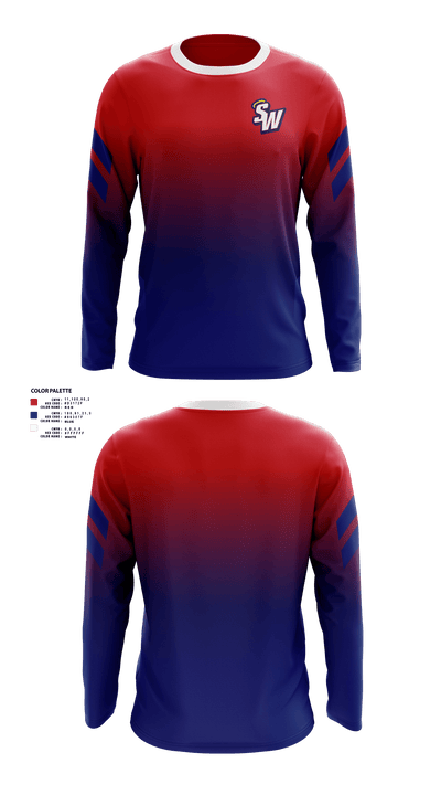 Southern Wayne High School Basketball 85575245 Long Sleeve Performance Shirt - 1