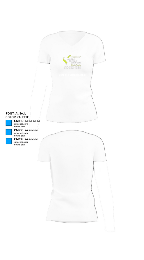 Womens Short Sleeve Vneck Shirt, Amazing Painting Solutions, , Teamtime, Team time, sublimation, custom sports apparel, team uniforms, spirit wear, spiritwear, sports uniforms, custom shirts, team store, custom team store, fundraiser sports, apparel fundraiser
