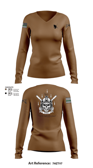 Womens Long Sleeve Vneck Shirt, C co 1-185 Th, Army, Teamtime, Team time, sublimation, custom sports apparel, team uniforms, spirit wear, spiritwear, sports uniforms, custom shirts, team store, custom team store, fundraiser sports, apparel fundraiser