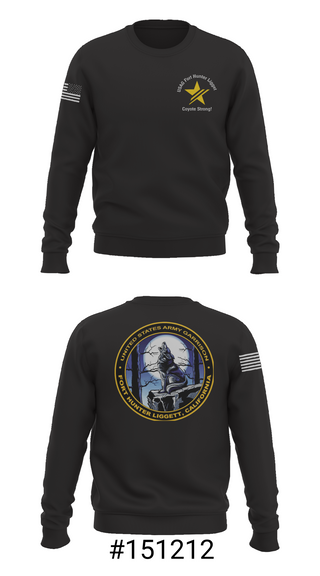 Crew Neck Sweatshirt, USAG Fort Hunter Liggett, Army, Teamtime, Team time, sublimation, custom sports apparel, team uniforms, spirit wear, spiritwear, sports uniforms, custom shirts, team store, custom team store, fundraiser sports, apparel fundraiser
