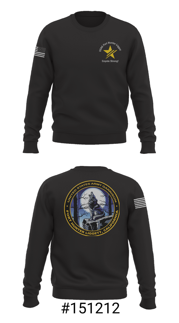 Crew Neck Sweatshirt, USAG Fort Hunter Liggett, Army, Teamtime, Team time, sublimation, custom sports apparel, team uniforms, spirit wear, spiritwear, sports uniforms, custom shirts, team store, custom team store, fundraiser sports, apparel fundraiser
