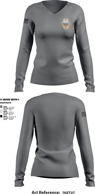 Women's Long Sleeve Vneck Shirt, Monument Police Department, Police, Teamtime, Team time, sublimation, custom sports apparel, team uniforms, spirit wear, spiritwear, sports uniforms, custom shirts, team store, custom team store, fundraiser sports, apparel fundraiser