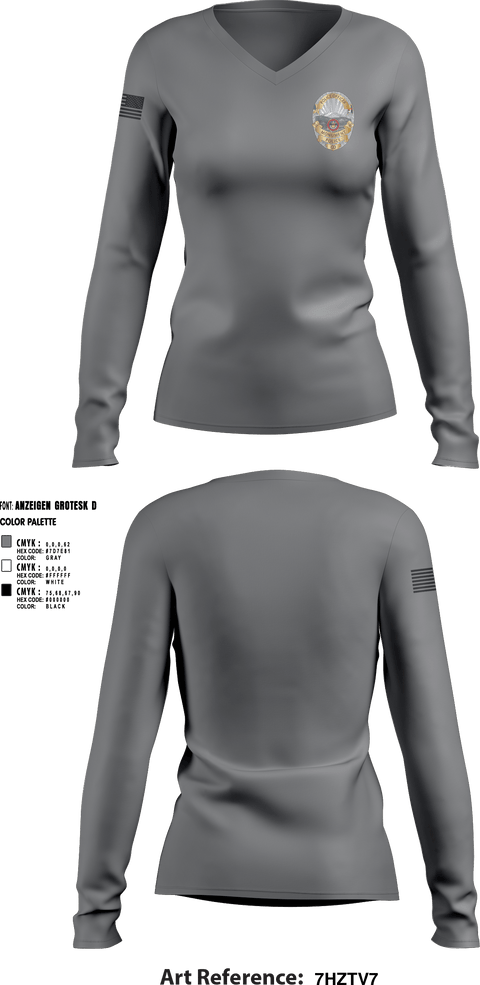 Women's Long Sleeve Vneck Shirt, Monument Police Department, Police, Teamtime, Team time, sublimation, custom sports apparel, team uniforms, spirit wear, spiritwear, sports uniforms, custom shirts, team store, custom team store, fundraiser sports, apparel fundraiser
