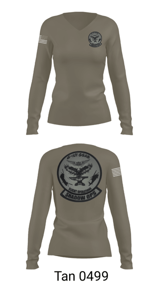 Women's Long Sleeve Vneck Shirt, Iron Eagle Shadow Ops, Army, Teamtime, Team time, sublimation, custom sports apparel, team uniforms, spirit wear, spiritwear, sports uniforms, custom shirts, team store, custom team store, fundraiser sports, apparel fundraiser