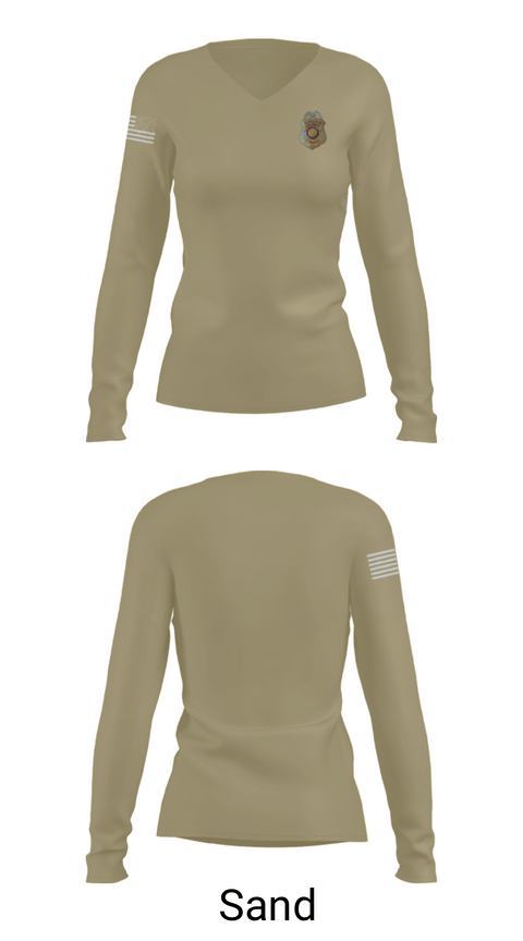 Women's Long Sleeve Vneck Shirt, Colbert PD, Police, Teamtime, Team time, sublimation, custom sports apparel, team uniforms, spirit wear, spiritwear, sports uniforms, custom shirts, team store, custom team store, fundraiser sports, apparel fundraiser