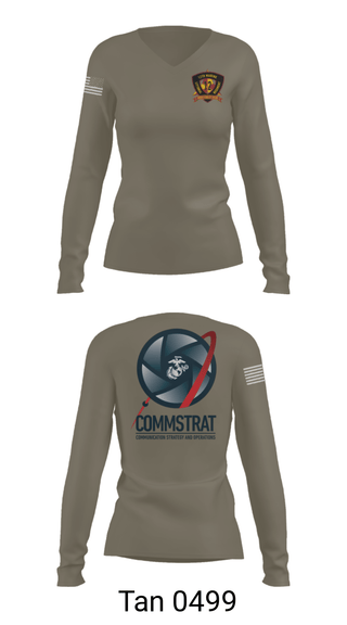 Womens Long Sleeve Vneck Shirt, 12th MLR COMMSTRAT, Marines, Teamtime, Team time, sublimation, custom sports apparel, team uniforms, spirit wear, spiritwear, sports uniforms, custom shirts, team store, custom team store, fundraiser sports, apparel fundraiser