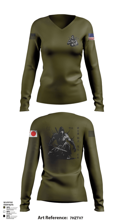 USANEC- Camp Zama, 78th Signal Battalion 94772078 Women's Long Sleeve V-neck Shirt - 140