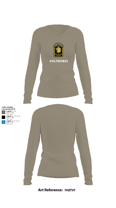 Wolfhounds 24858493 Women's Long Sleeve V-neck Shirt - 62