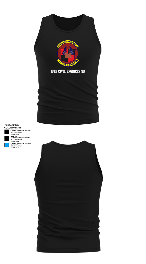 Tank Top, 18th Civil Engineer Sq, Air Force, Teamtime, Team time, sublimation, custom sports apparel, team uniforms, spirit wear, spiritwear, sports uniforms, custom shirts, team store, custom team store, fundraiser sports, apparel fundraiser