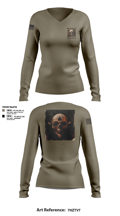 389th MI BN 57942620 Women's Long Sleeve V-neck Shirt - 3