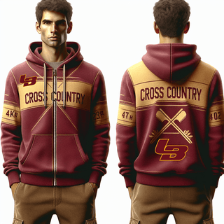 Zip Hoodie, Los Banos High School Cross Country, Cross Country, Teamtime, Team time, sublimation, custom sports apparel, team uniforms, spirit wear, spiritwear, sports uniforms, custom shirts, team store, custom team store, fundraiser sports, apparel fundraiser