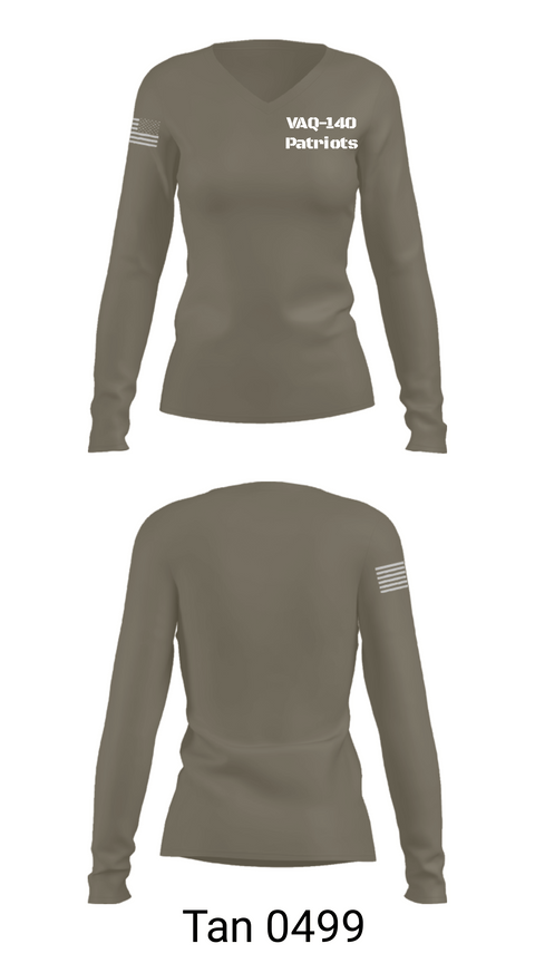 Women's Long Sleeve Vneck Shirt, VAQ-140 Patriots, Navy, Teamtime, Team time, sublimation, custom sports apparel, team uniforms, spirit wear, spiritwear, sports uniforms, custom shirts, team store, custom team store, fundraiser sports, apparel fundraiser