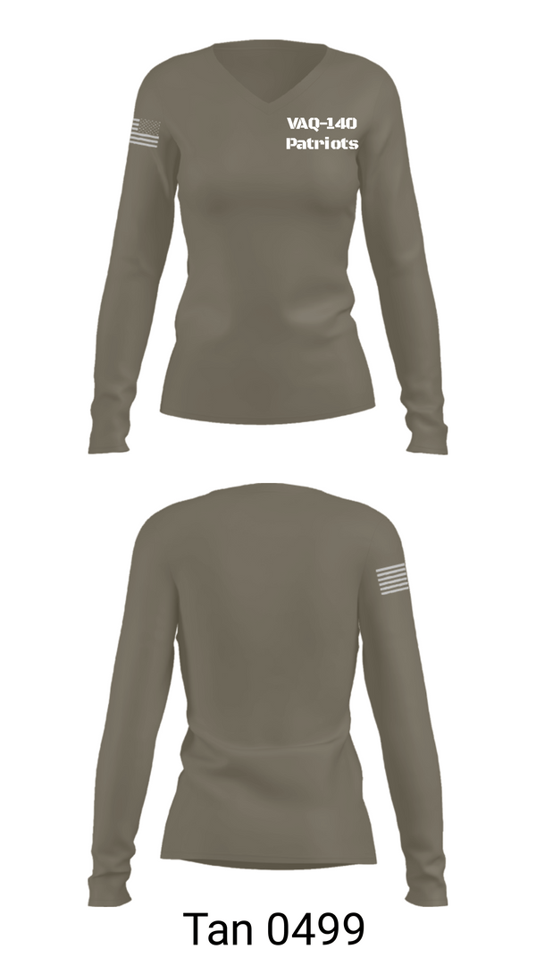 Women's Long Sleeve Vneck Shirt, VAQ-140 Patriots, Navy, Teamtime, Team time, sublimation, custom sports apparel, team uniforms, spirit wear, spiritwear, sports uniforms, custom shirts, team store, custom team store, fundraiser sports, apparel fundraiser